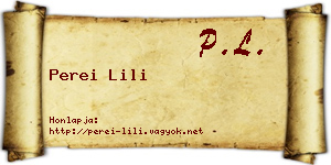 Perei Lili névjegykártya